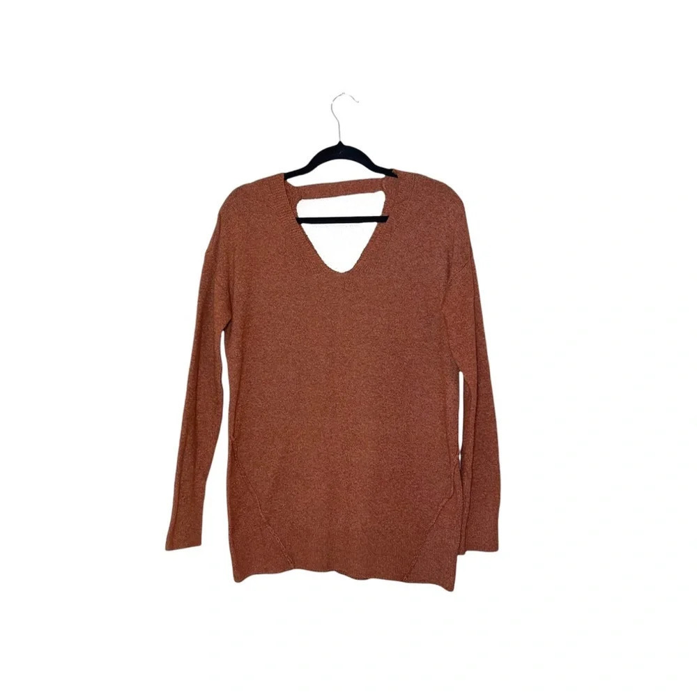 Maurices Open Back Oversized Sweater Burnt Orange Knit Tunic Xsmall Women’s